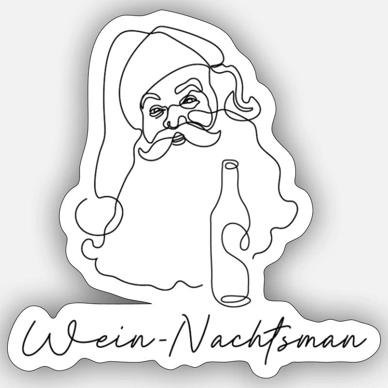 Wein-nachtsman - Sticker Größe S (10 x 10 cm) - Mattweiß