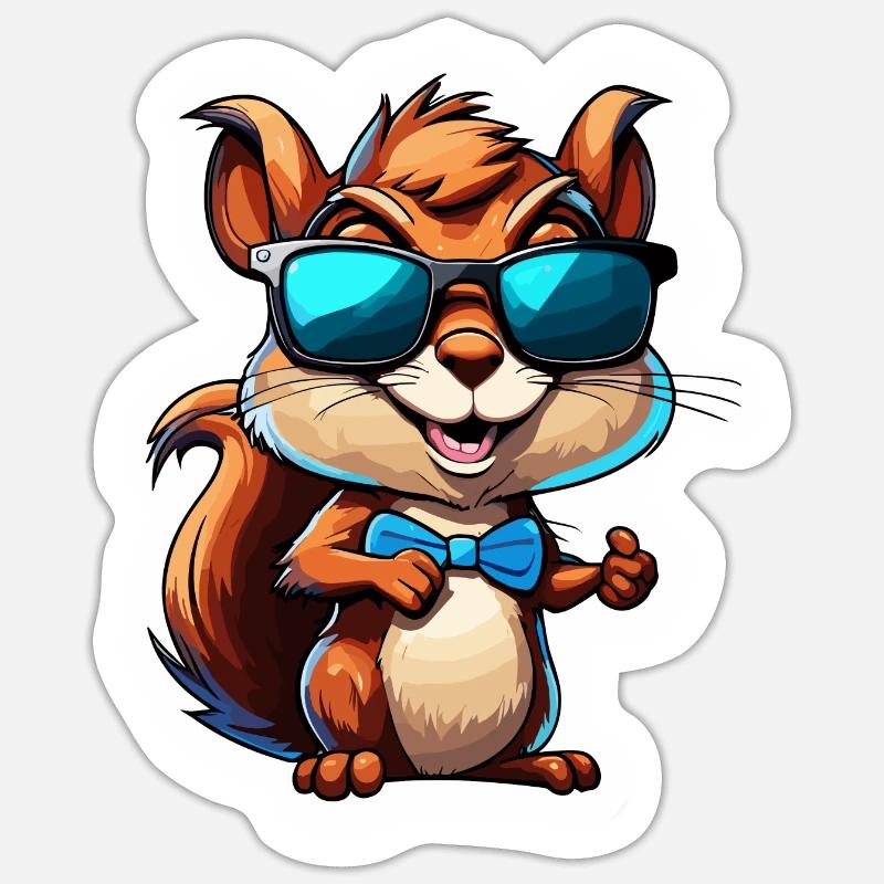 Eichhörnchen / Tier / Nagetier / Waldtier / Comic Sticker Größe S (10 x 10 cm)