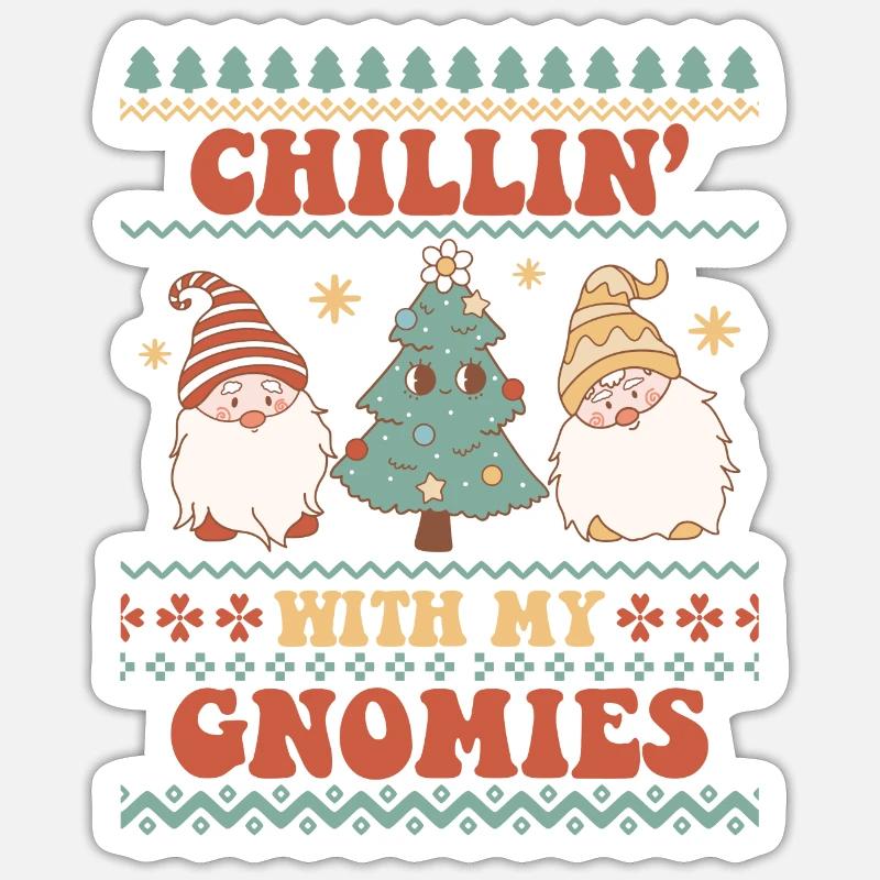 Pull de Noël moche - Sticker taille S (10 x 10 cm) - blanc mat