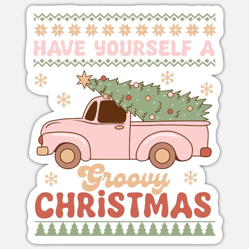 Hässlicher Weihnachtspullover - Sticker Größe S (10 x 10 cm) - Mattweiß