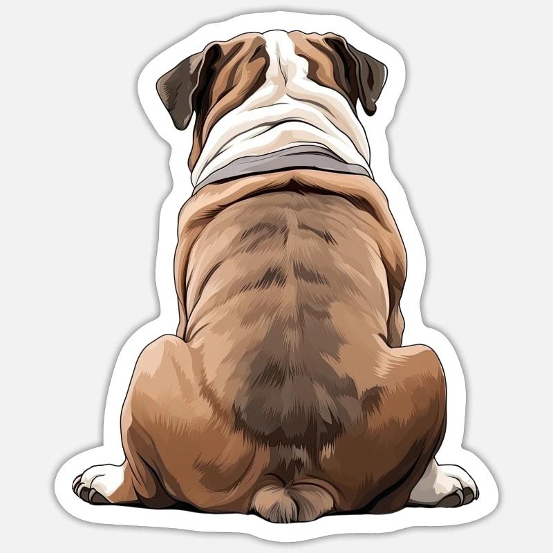 Bouledogue - Sticker taille S (10 x 10 cm) - blanc mat