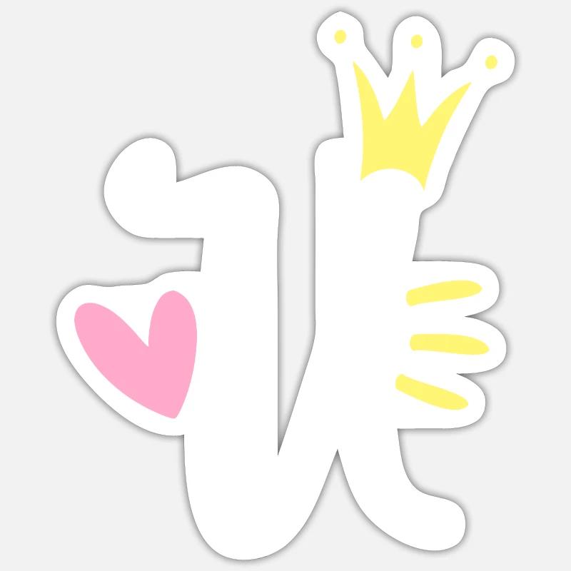 Letter U Initial Letter Crown Sticker size S (10 x 10 cm)