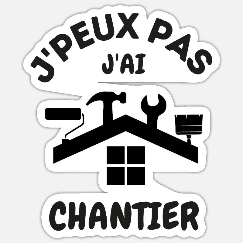 Chantier de construction 3 Sticker taille S (10 x 10 cm)