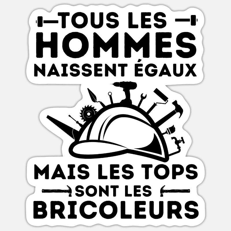 Bricoleur bricolage 2 - Sticker taille S (10 x 10 cm) - blanc mat