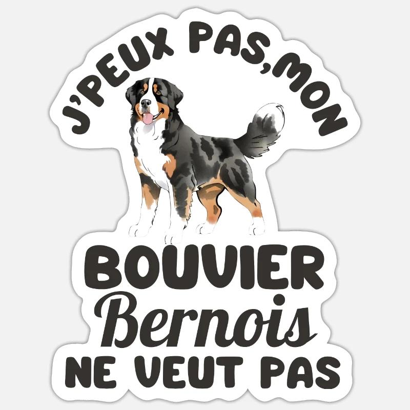 bouvier bernois chien mignon 2 - Sticker taille S (10 x 10 cm) - blanc mat