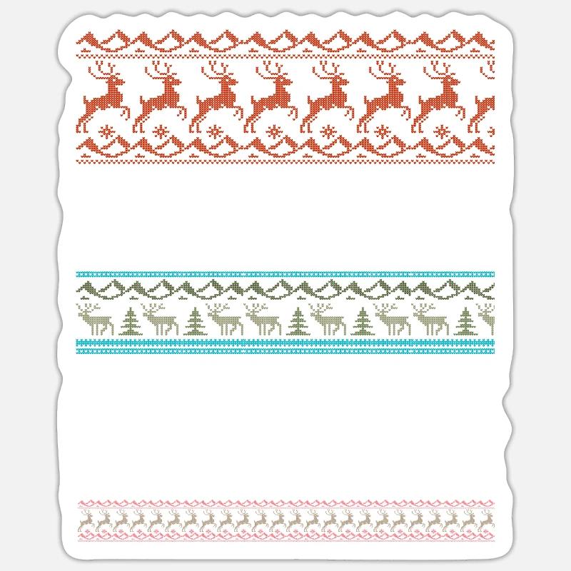 Knitted Christmas Pattern - Sticker size S (10 x 10 cm) - white matte