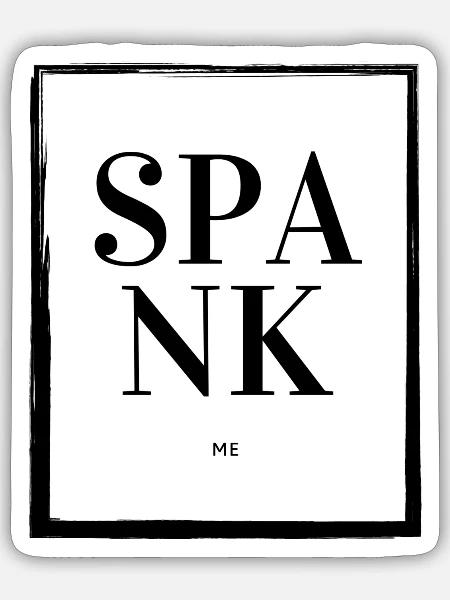 BDSM - SPANK - Sticker Größe S (10 x 10 cm) - Mattweiß