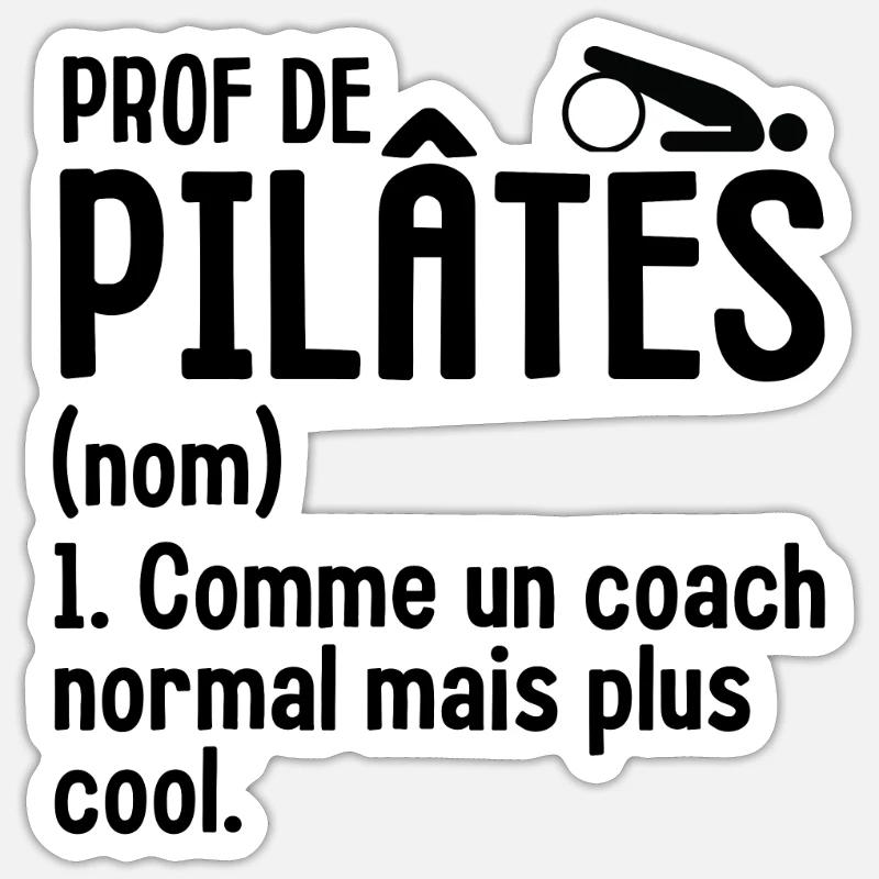 Humour définition prof de pilates 2 - Sticker taille S (10 x 10 cm) - blanc mat