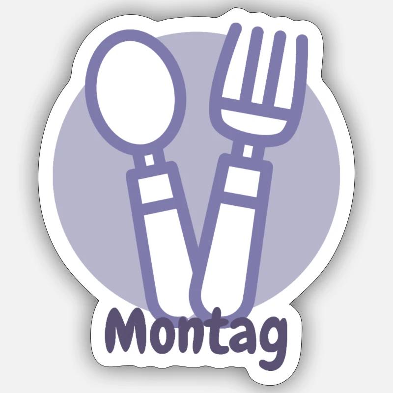 Lundi - Sticker taille S (10 x 10 cm) - blanc mat