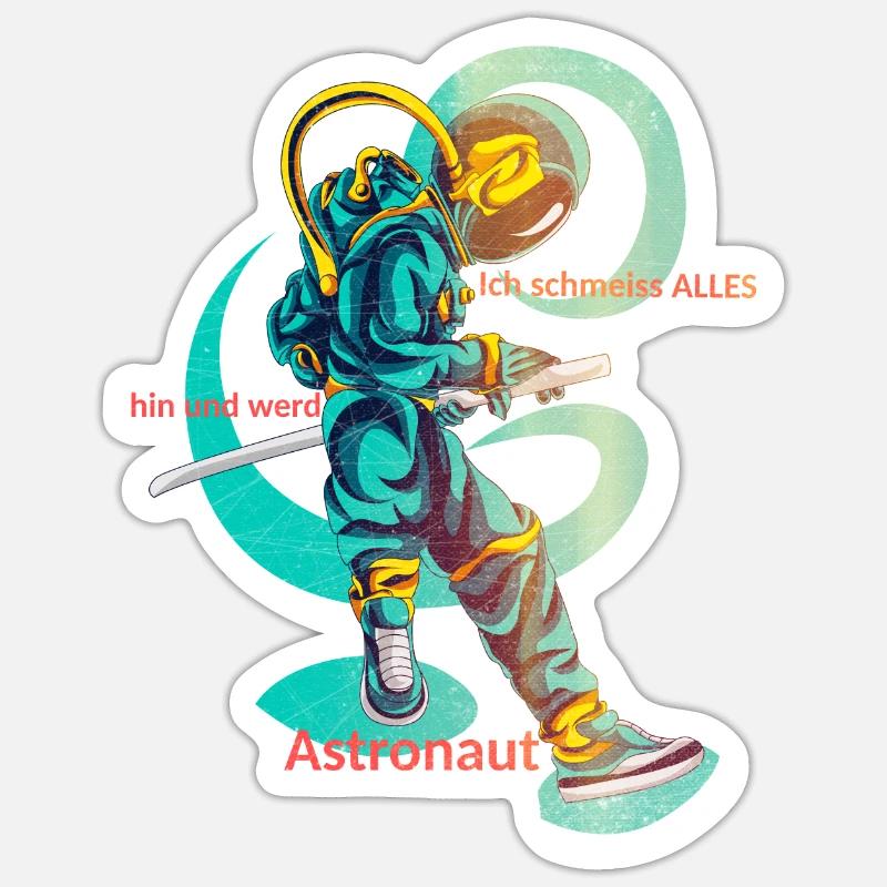 Astronaut Samurai 1 Sticker Größe S (10 x 10 cm)