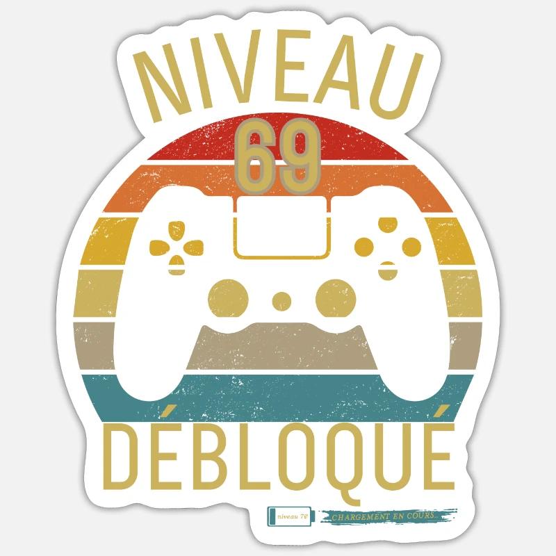 NIVEAU 69 DÉBLOQUÉ Sticker taille S (10 x 10 cm)