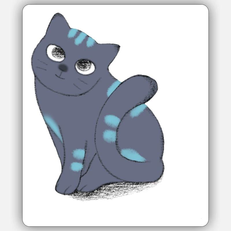 Cat in Vertical Pose Sticker size S (10 x 10 cm)