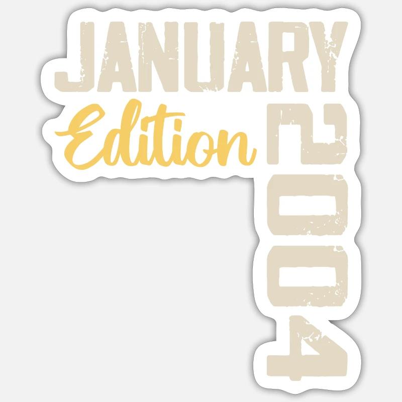 Geburtstagsgeschenk geboren im Januar 2004 - 2004 - Sticker Größe S (10 x 10 cm) - Mattweiß