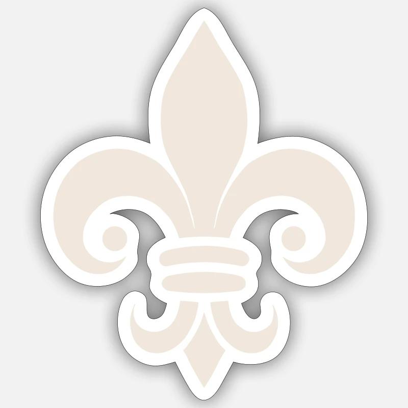 Simple Fleur de lys Design - Sticker taille S (10 x 10 cm) - blanc mat