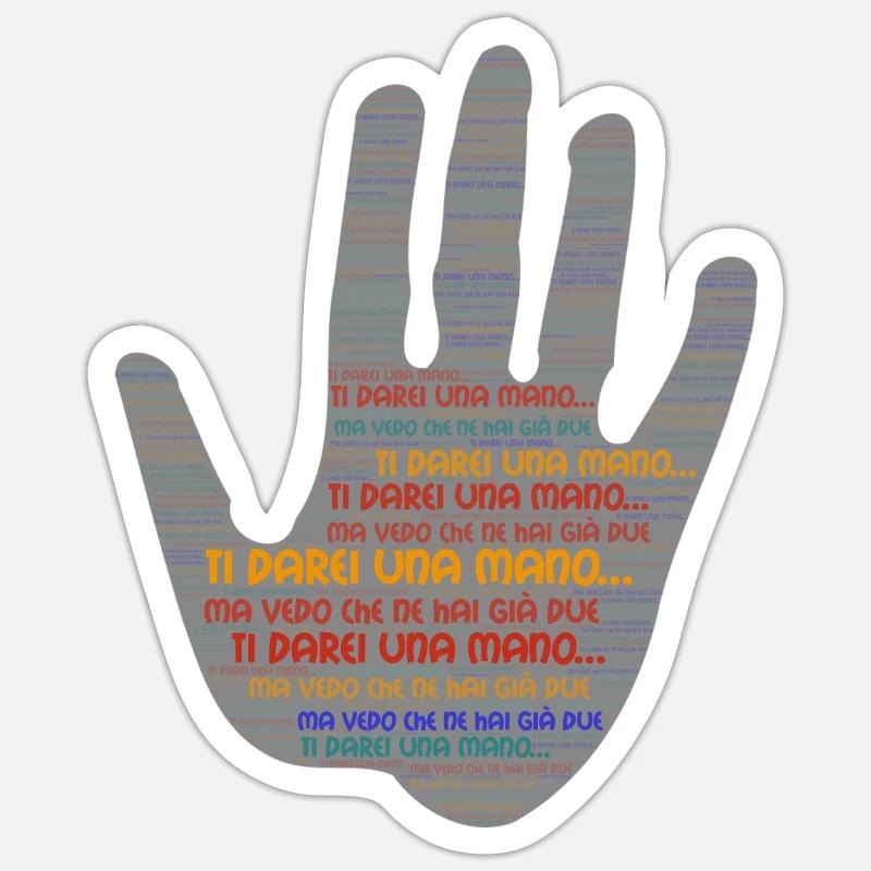 Mano - Sticker formato S (10 x 10 cm) - bianco opaco