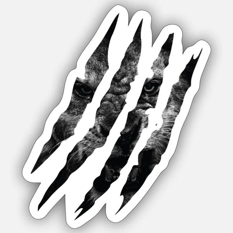GRIFFE DE LION - Sticker taille S (10 x 10 cm) - blanc mat