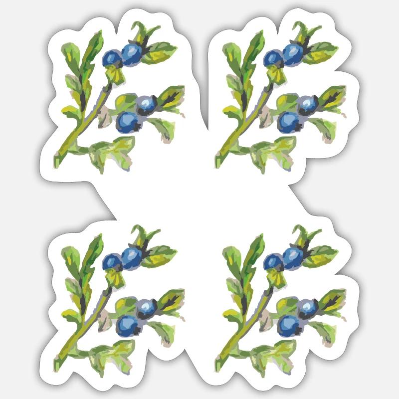 Myrtille 4 plis - Sticker taille S (10 x 10 cm) - blanc mat