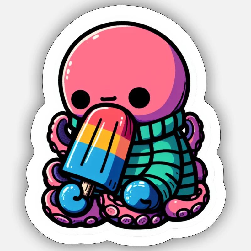Popsicle octopus Sticker Größe S (10 x 10 cm)