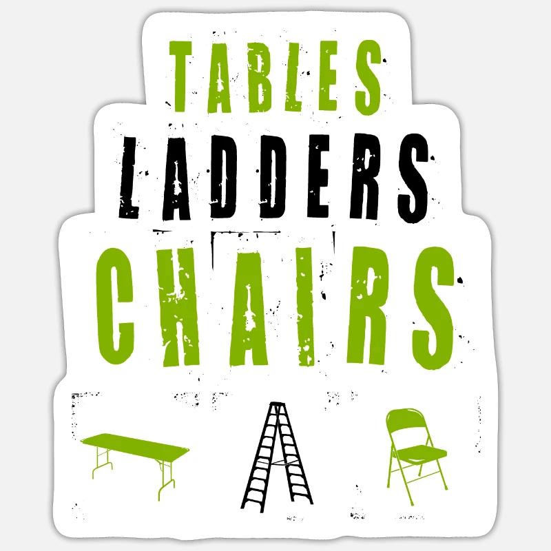 TABLES ÉCHELLES CHAISES Motif de lutte Sticker taille S (10 x 10 cm)