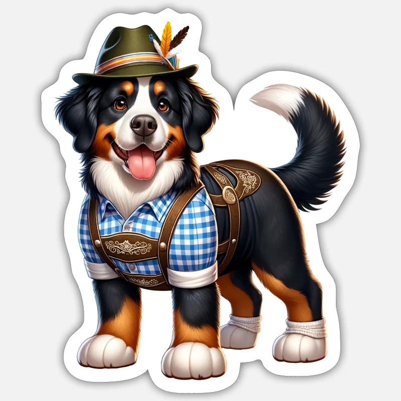 Bouvier bernois Bavaria - Sticker taille S (10 x 10 cm) - blanc mat