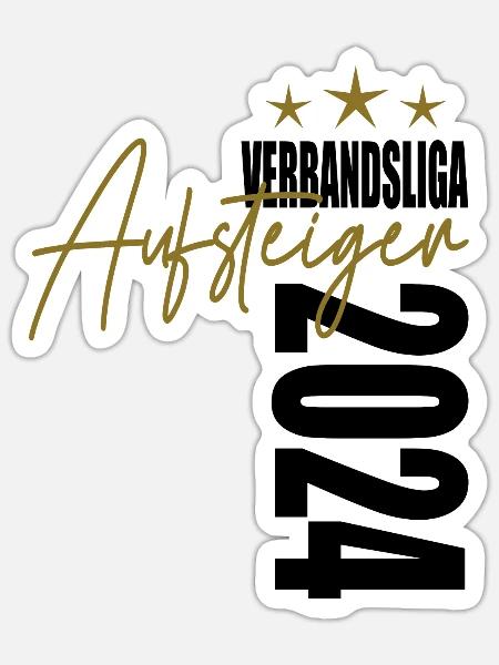 Meister Verbandsliga 2024 Aufstiegstrikot - Sticker Größe S (10 x 10 cm) - Mattweiß