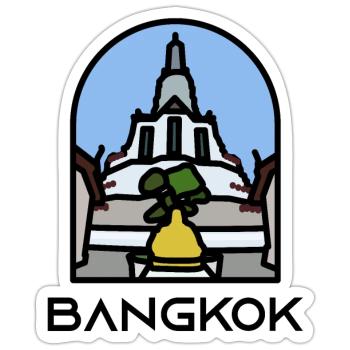 Bangkok - Wat Arun - Sticker Größe S (10 x 10 cm) - Mattweiß - Vorne
