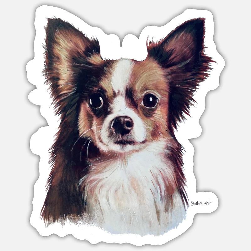 Chihuahua - Sticker Größe S (10 x 10 cm) - Mattweiß