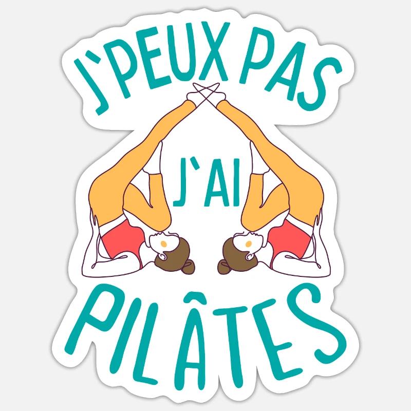 Pilates - Sticker taille S (10 x 10 cm) - blanc mat
