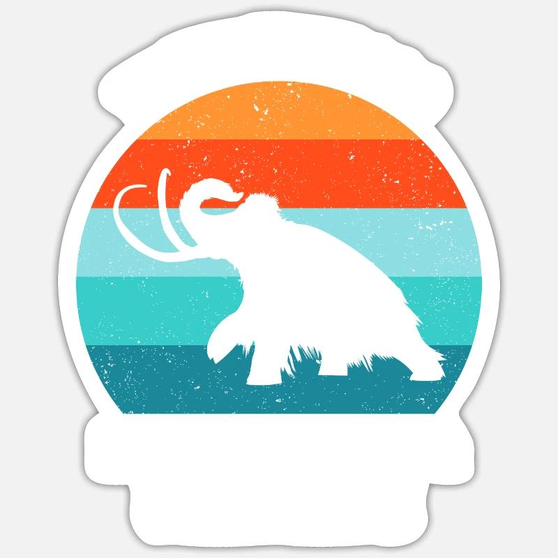Lustiges Mammut Steinzeit Eiszeit Design Urzeit Sticker Größe S (10 x 10 cm)
