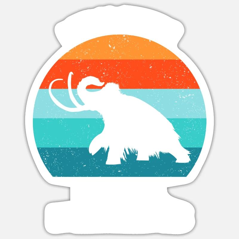 Lustiges Mammut Steinzeit Eiszeit Design Urzeit Sticker Größe S (10 x 10 cm)