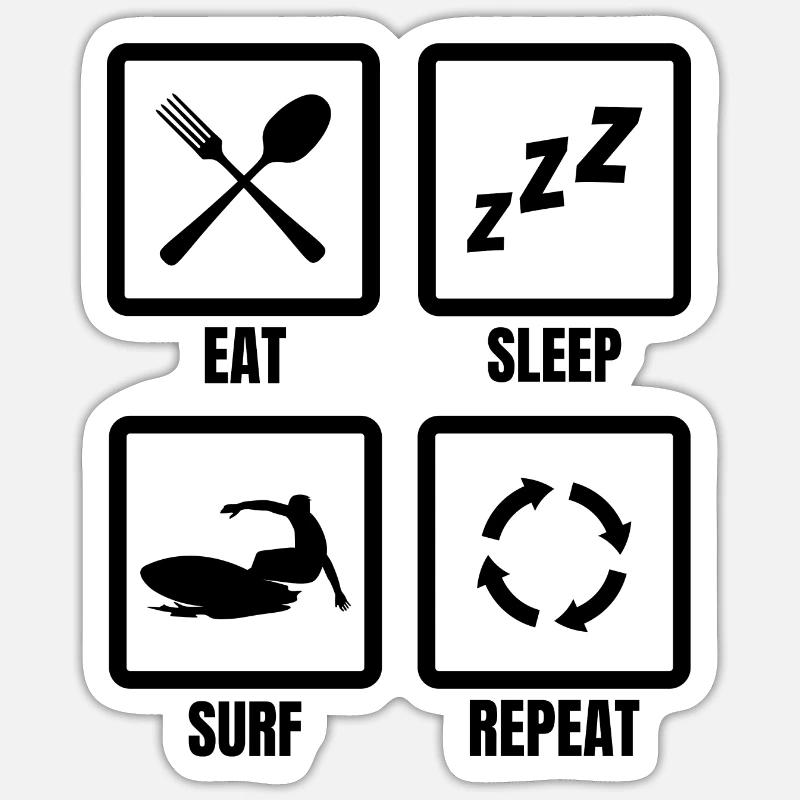 Dicton de surf Sticker taille S (10 x 10 cm)
