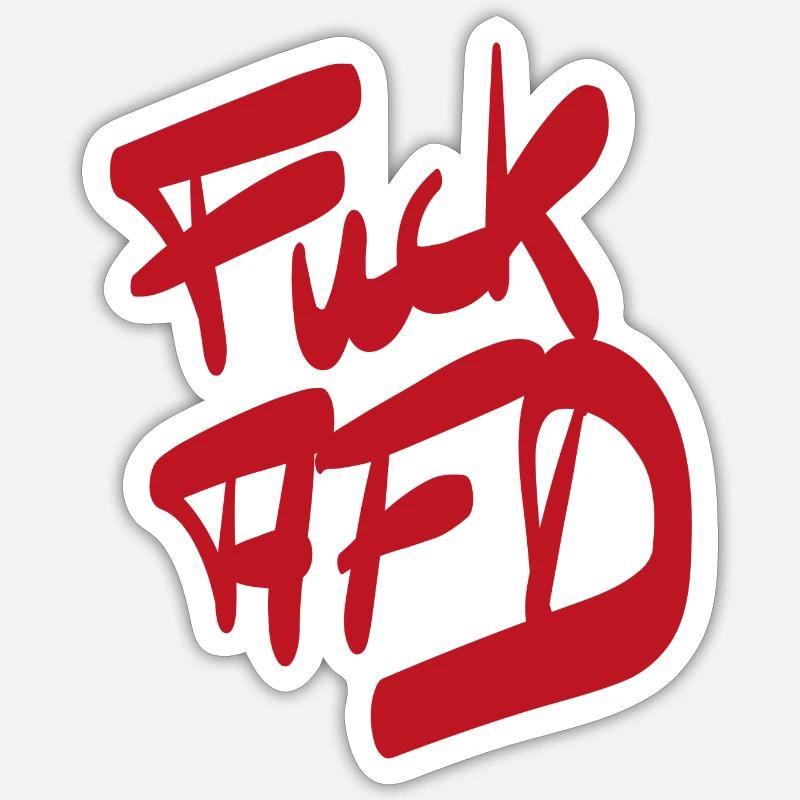 FCK AFD rouge - Sticker taille S (10 x 10 cm) - blanc mat