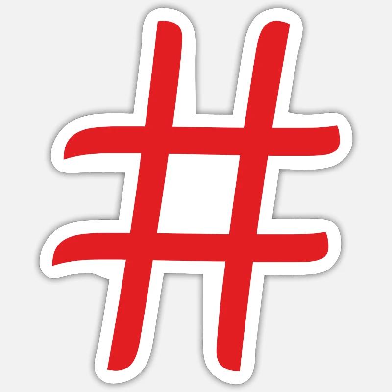 hashtag - Sticker Größe S (10 x 10 cm) - Mattweiß