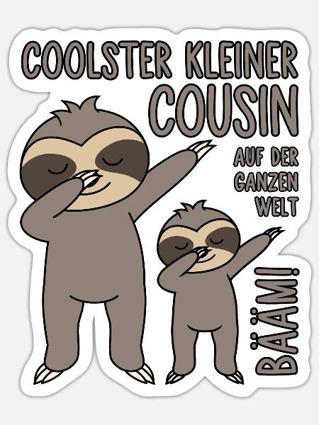 BÄÄM! Coolster Kleiner Cousin auf der ganzen Welt - Sticker Größe S (10 x 10 cm) - Mattweiß