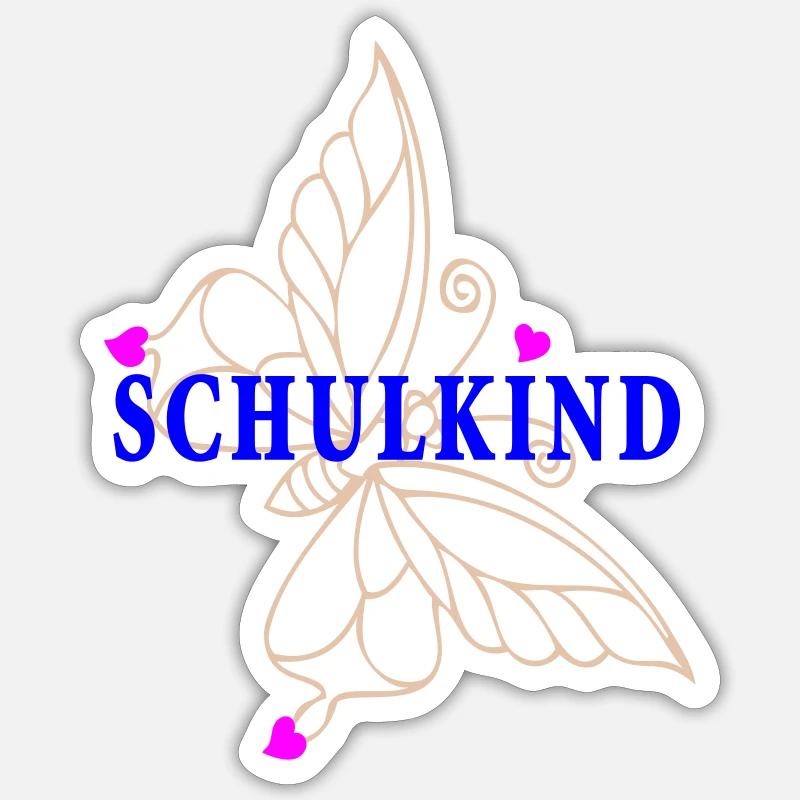 Papillon écolier - Sticker taille S (10 x 10 cm) - blanc mat