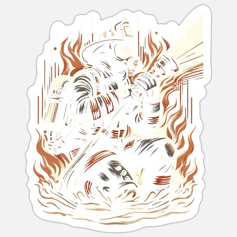 Pompier Sticker taille S (10 x 10 cm)