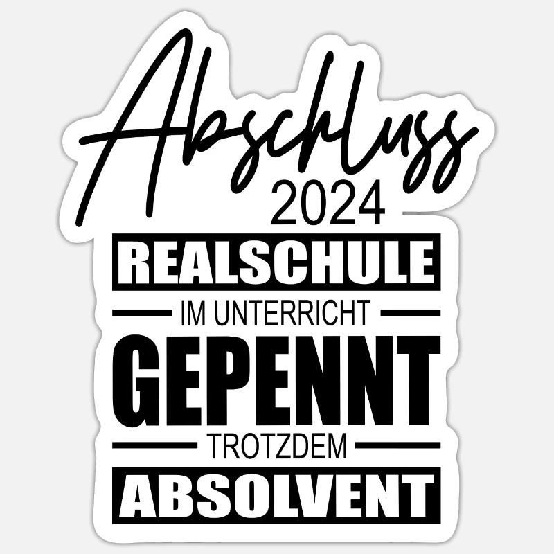 Abschluss 2024 Realschule - Sticker Größe S (10 x 10 cm) - Mattweiß