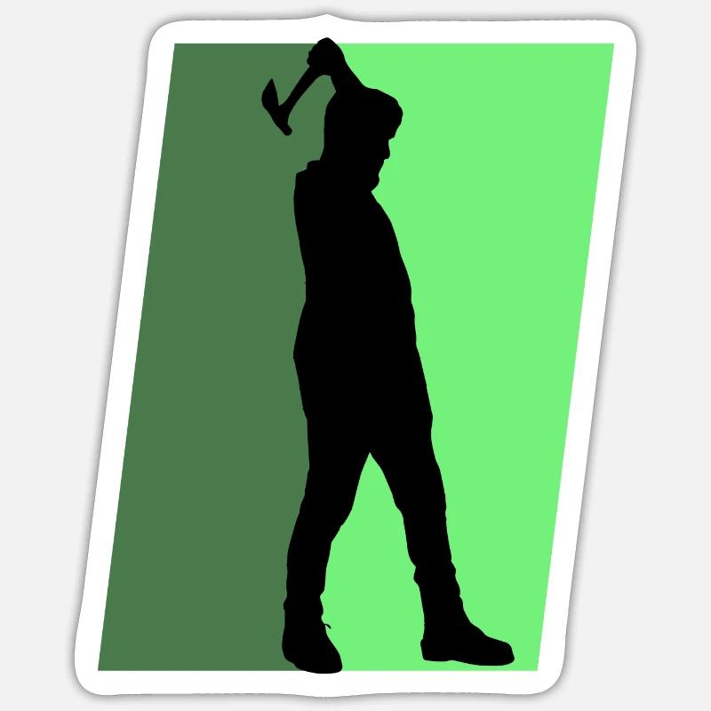 Lancer de hache Double hache Double hache Sticker taille S (10 x 10 cm)