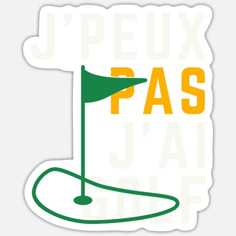J peux pas j ai Golf - Sticker taille S (10 x 10 cm) - blanc mat