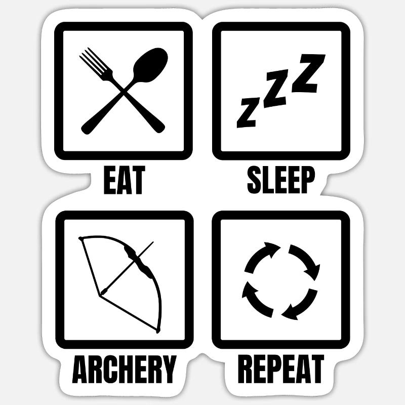 Bogenschütze Routine - Sticker Größe S (10 x 10 cm) - Mattweiß