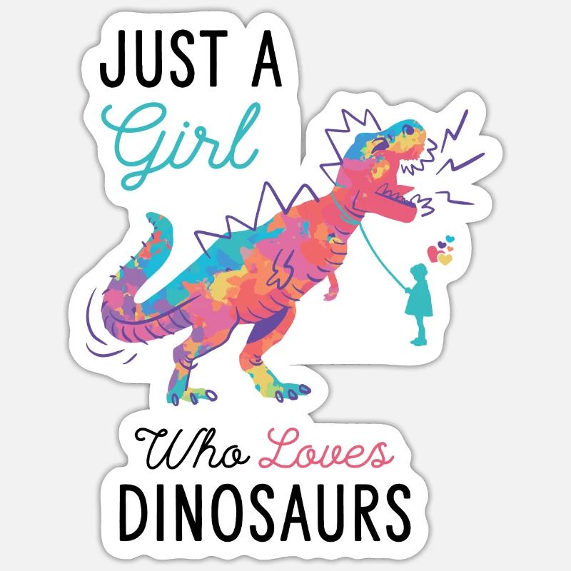 Nur ein Mädchen, das Dinosaurier liebt Dinosaurier Geschenkidee Sticker Größe S (10 x 10 cm)