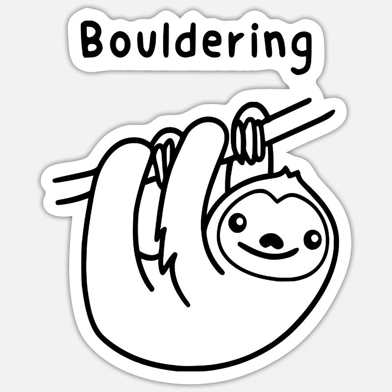 Sloth Climbing Bouldering - Sticker size S (10 x 10 cm) - white matte