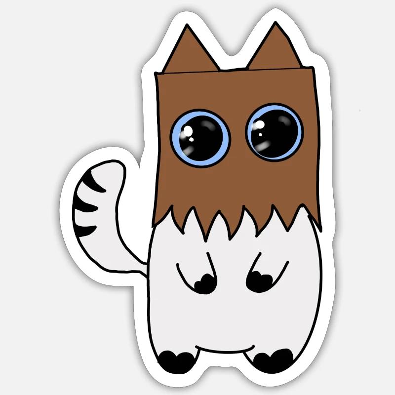 Chat - Sticker taille S (10 x 10 cm) - blanc mat