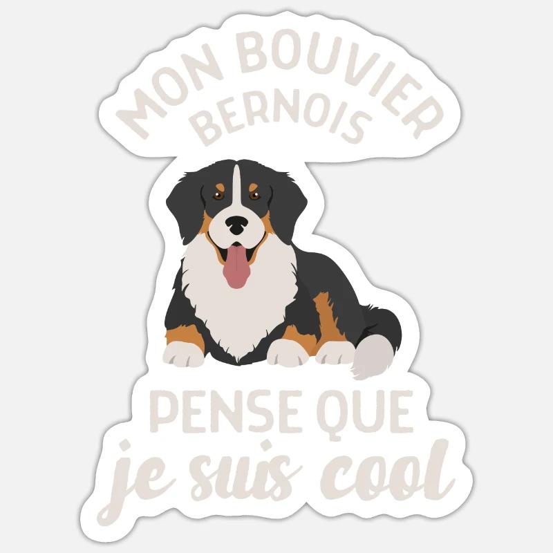 Bouvier bernois chien race - Sticker taille S (10 x 10 cm) - blanc mat