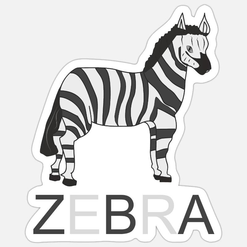 ZEBRA - Sticker Größe S (10 x 10 cm) - Mattweiß
