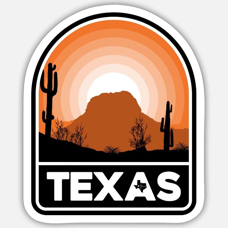 Texas Desert Sunset Emblem - Sticker size S (10 x 10 cm) - white matte