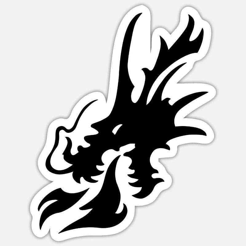 Dragon26 Schwarz - Sticker Größe S (10 x 10 cm) - Mattweiß