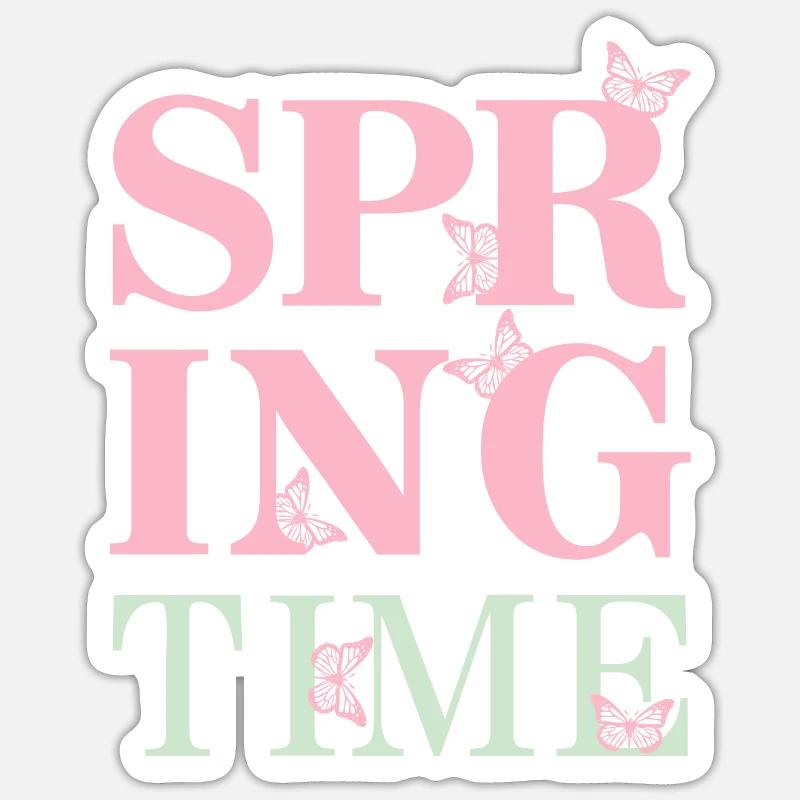 SpringTime - Enfin le printemps ! - Sticker taille S (10 x 10 cm) - blanc mat
