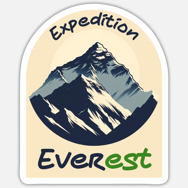 Expedition Everest Gipfel Berg - Sticker Größe S (10 x 10 cm) - Mattweiß