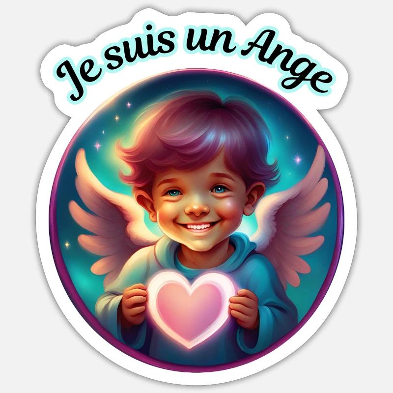 Ich bin ein Engel - Sticker Größe S (10 x 10 cm) - Mattweiß
